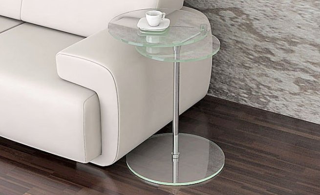 Mesa cristal templado y acero redonda 80cm presumedetucasa ...
